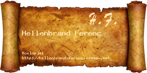 Hellenbrand Ferenc névjegykártya