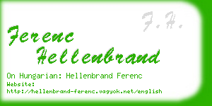 ferenc hellenbrand business card